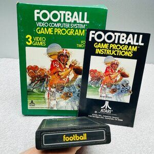 VGVUC Vintage 1978 Atari Football CX2625 Video Game, Instructions, Box, 3 Games
